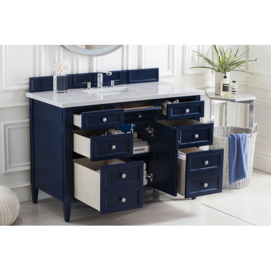 Brittany 48" Victory Blue Single Vanity w/ 3 CM Eternal Jasmine Pearl Quartz Top