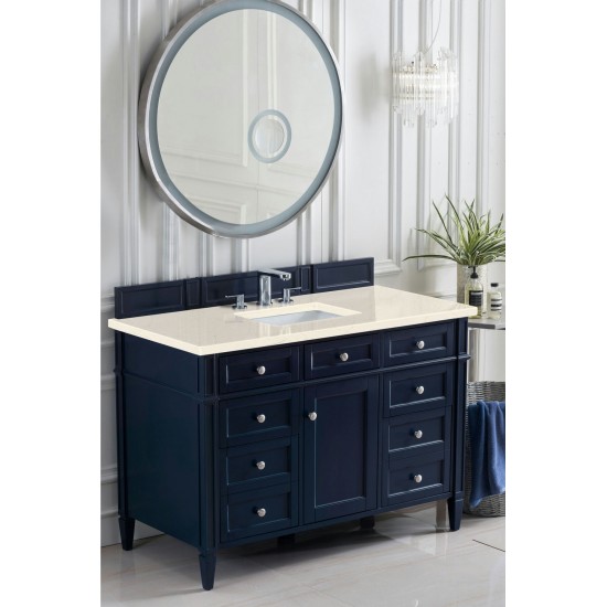 Brittany 48" Victory Blue Single Vanity w/ 3 CM Eternal Marfil Quartz Top