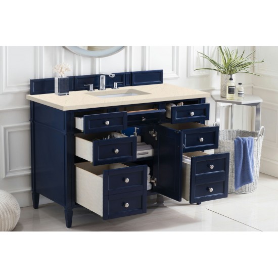 Brittany 48" Victory Blue Single Vanity w/ 3 CM Eternal Marfil Quartz Top