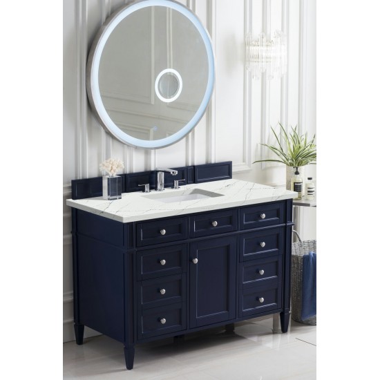 Brittany 48" Victory Blue Single Vanity w/ 3 CM Ethereal Noctis Quartz Top