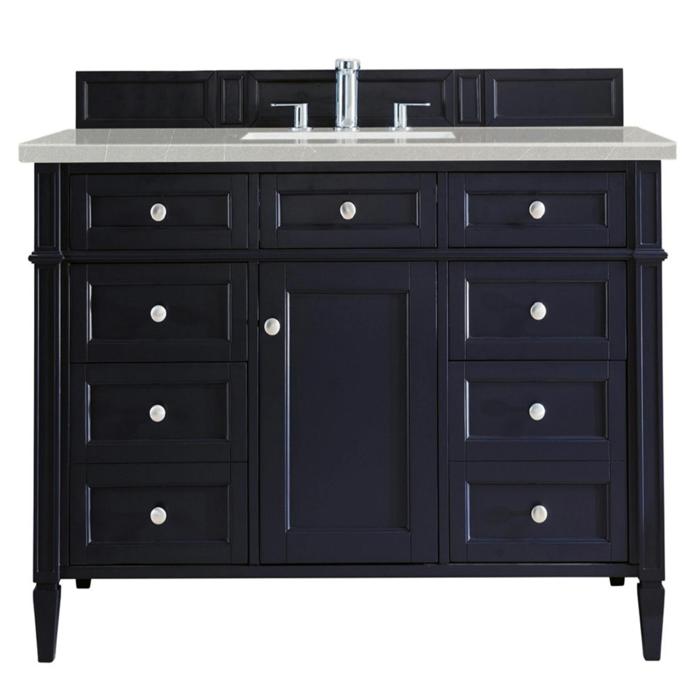Brittany 48" Victory Blue Single Vanity w/ 3 CM Eternal Serena Quartz Top Brittany 48" Victory Blue Single Vanity w/ 3 CM Eternal Serena Quartz Top