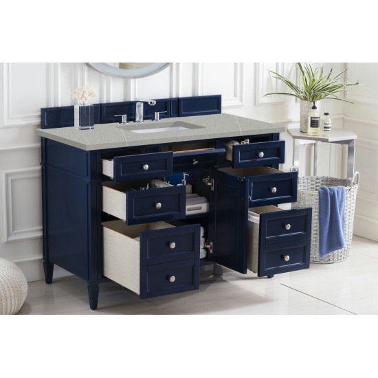 Brittany 48" Victory Blue Single Vanity w/ 3 CM Eternal Serena Quartz Top
