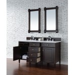 Brittany 60" Burnished Mahogany Double Vanity w/ 3 CM Classic White Quartz Top