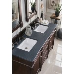 Brittany 60" Mahogany Double Vanity w/3 CM Charcoal Soapstone Quartz Top