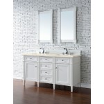 Brittany 60" Bright White Double Vanity w/ 3 CM Eternal Marfil Quartz Top