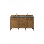 Brittany 60" Saddle Brown Double Vanity w/ 3 CM Cala Blue Quartz Top