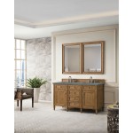 Brittany 60" Saddle Brown Double Vanity w/ 3 CM Cala Blue Quartz Top