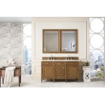 Brittany 60" Saddle Brown Double Vanity w/ 3 CM Classic White Quartz Top