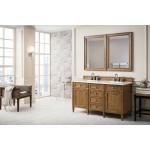 Brittany 60" Saddle Brown Double Vanity w/ 3 CM Classic White Quartz Top