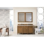 Brittany 60" Saddle Brown Double Vanity w/ 3 CM Eternal Serena Quartz Top