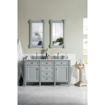 Brittany 60" Urban Gray Double Vanity w/ 3 CM Carrara Marble Top