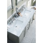 Brittany 60" Urban Gray Double Vanity w/ 3 CM Carrara Marble Top