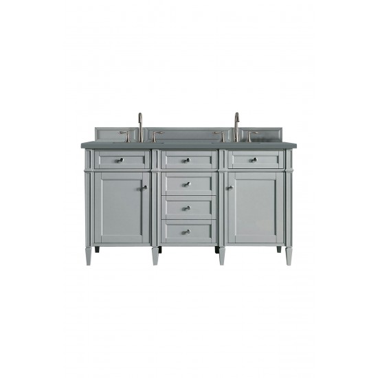 Brittany 60" Urban Gray Double Vanity w/ 3 CM Cala Blue Quartz Top