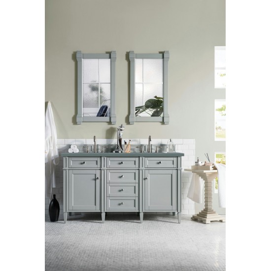 Brittany 60" Urban Gray Double Vanity w/ 3 CM Cala Blue Quartz Top