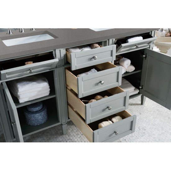 Brittany 60" Urban Gray Double Vanity w/ 3 CM Grey Expo Quartz Top