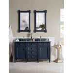 Brittany 60" Victory Blue Double Vanity w/ 3 CM Cala Blue Quartz Top