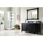 Brittany 60" Single Vanity, Black Onyx w/ 3 CM Carrara Marble Top