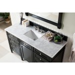 Brittany 60" Single Vanity, Black Onyx w/ 3 CM Carrara Marble Top