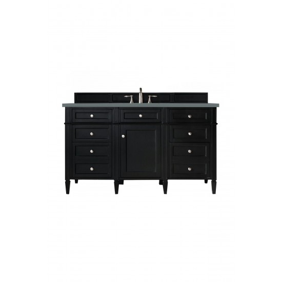 Brittany 60" Single Vanity, Black Onyx, w/ 3 CM Cala Blue Quartz Top