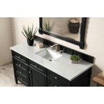 Brittany 60" Single Vanity, Black Onyx, w/ 3 CM Eternal Jasmine Pearl Quartz Top