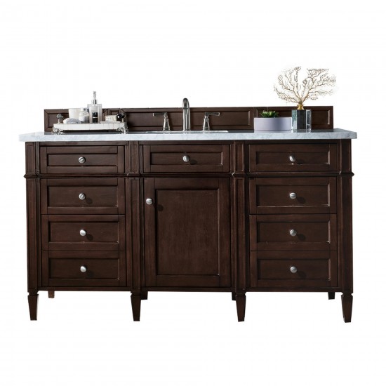 Brittany 60" Mahogany Single Vanity w/3 CM Arctic Fall Solid Surface Top