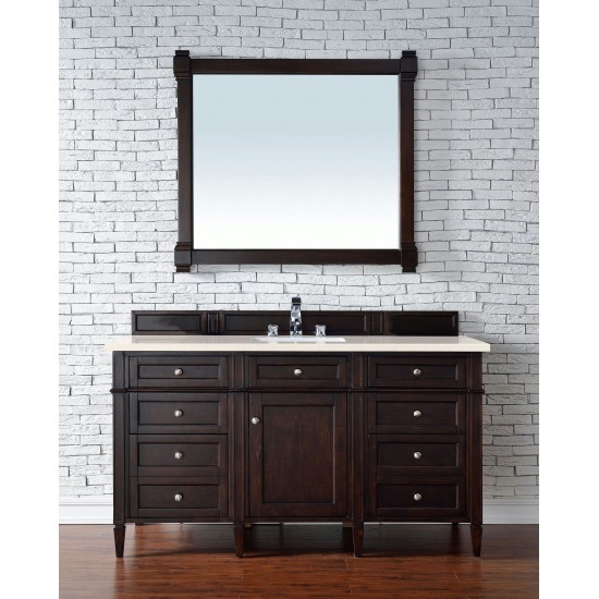 Brittany 60" Burnished Mahogany Single Vanity w/ 3 CM Eternal Marfil Quartz Top