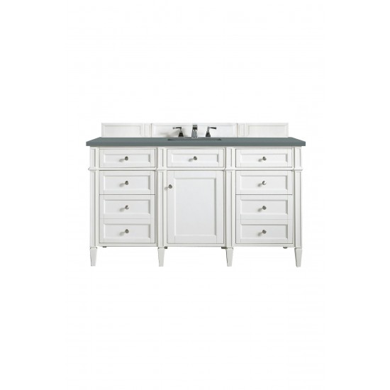 Brittany 60" Bright White Single Vanity w/ 3 CM Cala Blue Quartz Top