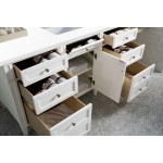 Brittany 60" Bright White Single Vanity w/ 3 CM Classic White Quartz Top