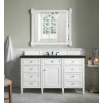 Brittany 60" Bright White Single Vanity w/ 3 CM Charcoal Soapstone Quartz Top