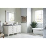 Brittany 60" Bright White Single Vanity w/ 3 CM Charcoal Soapstone Quartz Top