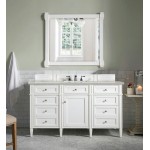 Brittany 60" Bright White Single Vanity w/ 3 CM Eternal Serena Quartz Top