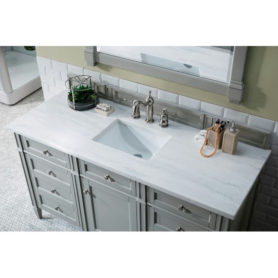 Brittany 60" Urban Gray Single Vanity w/ 3 CM Arctic Fall Solid Surface Top
