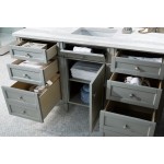 Brittany 60" Urban Gray Single Vanity w/ 3 CM Arctic Fall Solid Surface Top