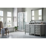 Brittany 60" Urban Gray Single Vanity w/ 3 CM Classic White Quartz Top