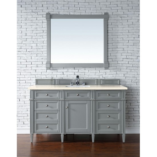 Brittany 60" Urban Gray Single Vanity w/ 3 CM Eternal Marfil Quartz Top