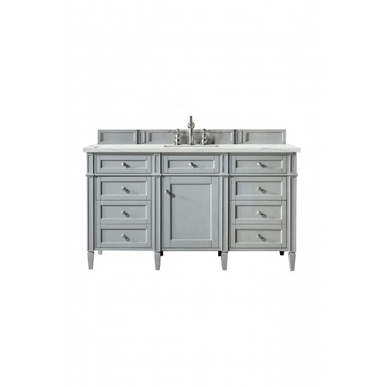 Brittany 60" Urban Gray Single Vanity w/ 3 CM Ethereal Noctis Quartz Top