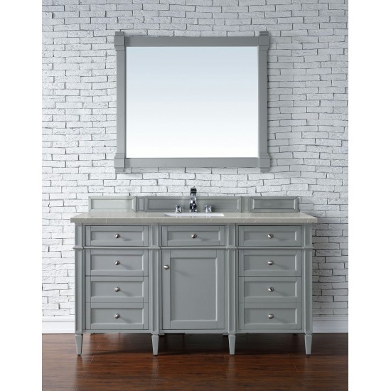 Brittany 60" Urban Gray Single Vanity w/ 3 CM Eternal Serena Quartz Top