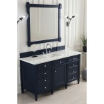 Brittany 60" Victory Blue Single Vanity w/ 3 CM Carrara Marble Top