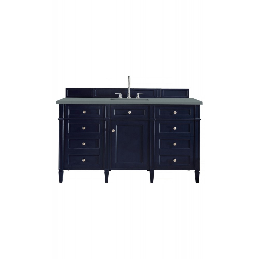 Brittany 60" Victory Blue Single Vanity w/ 3 CM Cala Blue Quartz Top