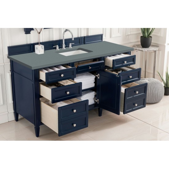 Brittany 60" Victory Blue Single Vanity w/ 3 CM Cala Blue Quartz Top