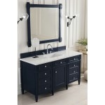 Brittany 60" Victory Blue Single Vanity w/ 3 CM Classic White Quartz Top