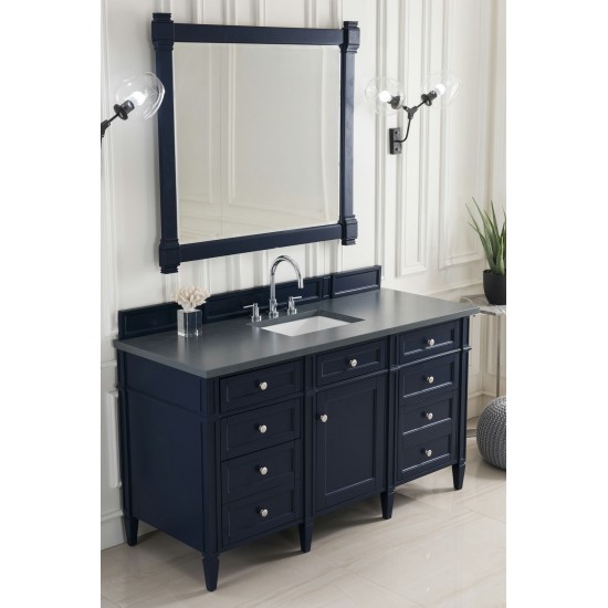 Brittany 60" Victory Blue Single Vanity w/ 3 CM Charcoal Soapstone Quartz Top