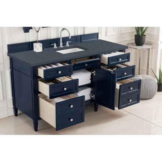 Brittany 60" Victory Blue Single Vanity w/ 3 CM Charcoal Soapstone Quartz Top