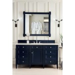 Brittany 60" Victory Blue Single Vanity w/ 3 CM Eternal Jasmine Pearl Quartz Top