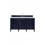 Brittany 60" Victory Blue Single Vanity w/ 3 CM Ethereal Noctis Quartz Top