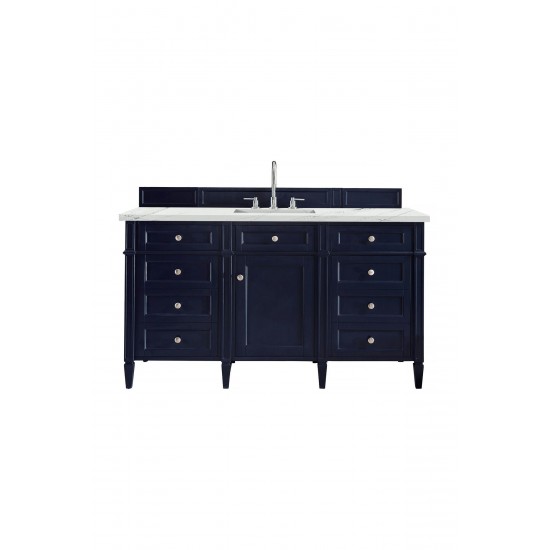 Brittany 60" Victory Blue Single Vanity w/ 3 CM Ethereal Noctis Quartz Top