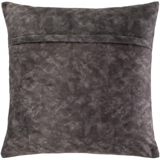 Surya Collins Black Pillow Shell With Down Insert 20"H X 20"W
