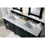 Brittany 72" Black Onyx Double Vanity w/ 3 CM Arctic Fall Solid Surface Top