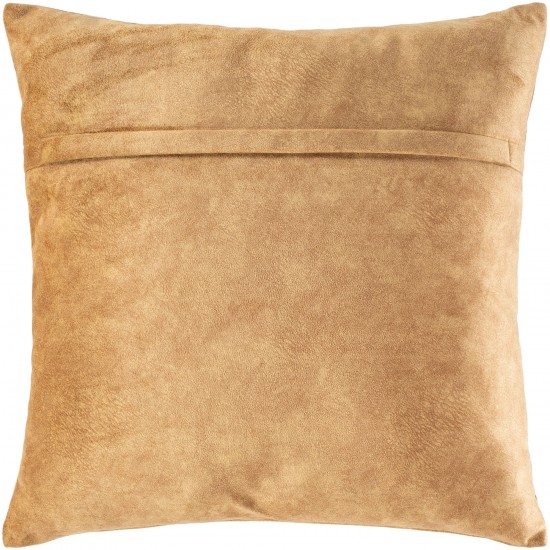 Surya Collins Medium Brown Pillow Shell With Polyester Insert 20"H X 20"W