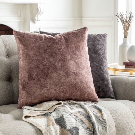 Surya Collins Mauve Pillow Shell With Down Insert 20"H X 20"W